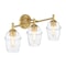 Designers Fountain Summer Jazz 24 in. 3-Light Brushed Gold Vanity Light with Clear Glass Shades for Bathrooms D310M-3B-BG - alternate 5